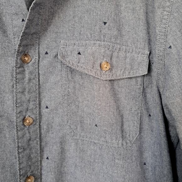Urban Pipeline Button Down Shirt Triangle Pattern Blue Vintage Wash Men's Small - Picture 3 of 8